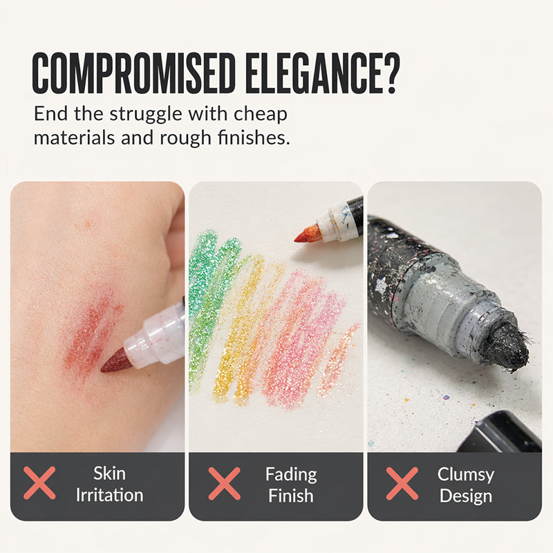⏳Last Day-49% Off✨🌈Dual-Tip Glitter Markers Set with Soft Brush