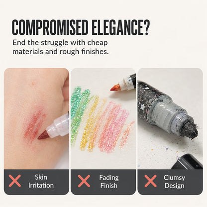 ⏳Last Day-49% Off✨🌈Dual-Tip Glitter Markers Set with Soft Brush