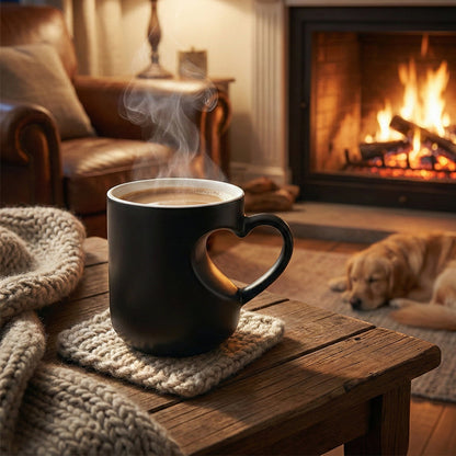 📢📢49% OFF !! ⏰Color Changing Heart Handle Ceramic Mug for Valentine's Day