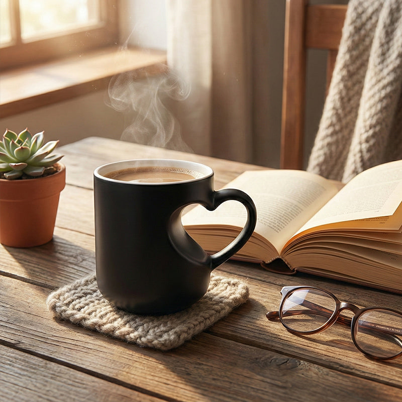 📢📢49% OFF !! ⏰Color Changing Heart Handle Ceramic Mug for Valentine's Day