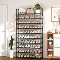 🎉 LIMITED TIME 49% OFF! 👟 10-Tier Vertical Shoe Rack Organizer – Space-Saving Design, Large Capacity & Bonus Side Hooks 🏠