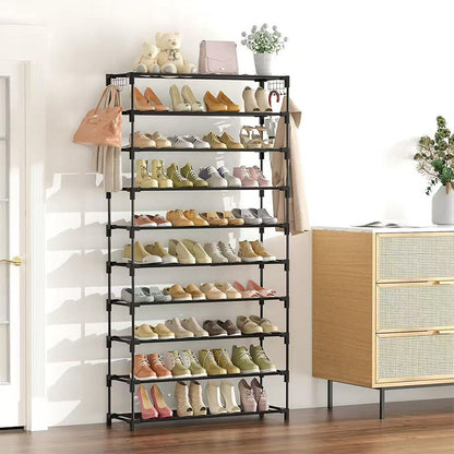 🎉 LIMITED TIME 49% OFF! 👟 10-Tier Vertical Shoe Rack Organizer – Space-Saving Design, Large Capacity & Bonus Side Hooks 🏠