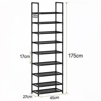 🎉 LIMITED TIME 49% OFF! 👟 10-Tier Vertical Shoe Rack Organizer – Space-Saving Design, Large Capacity & Bonus Side Hooks 🏠