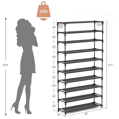 🎉 LIMITED TIME 49% OFF! 👟 10-Tier Vertical Shoe Rack Organizer – Space-Saving Design, Large Capacity & Bonus Side Hooks 🏠