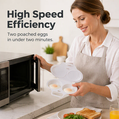 🔥 49% OFF 🥚 Microwave Egg Cooker with Lid – Dual Egg Tray, Easy Handle & Quick Breakfast Prep – Compact Microwave Egg Poacher for Home, Dorm & Office🍳