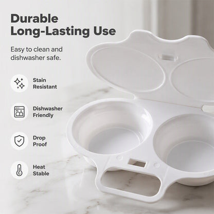 🔥 49% OFF 🥚 Microwave Egg Cooker with Lid – Dual Egg Tray, Easy Handle & Quick Breakfast Prep – Compact Microwave Egg Poacher for Home, Dorm & Office🍳