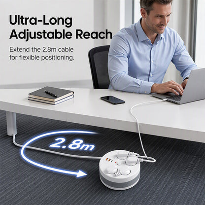 📢📢49% OFF !! ⏰Multi Outlet Round Power Strip with Cable Storage