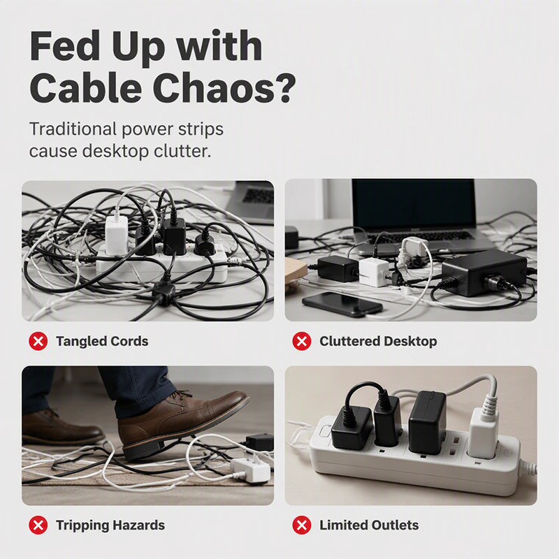 📢📢49% OFF !! ⏰Multi Outlet Round Power Strip with Cable Storage