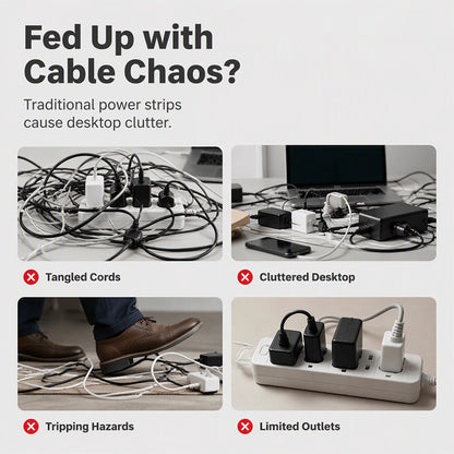 📢📢49% OFF !! ⏰Multi Outlet Round Power Strip with Cable Storage