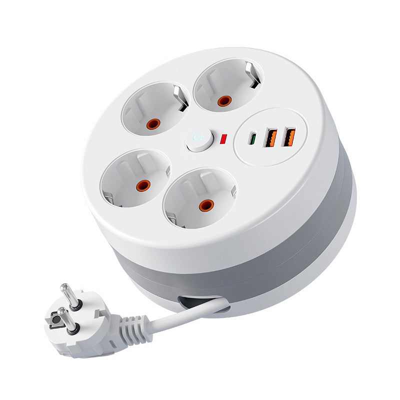 📢📢49% OFF !! ⏰Multi Outlet Round Power Strip with Cable Storage