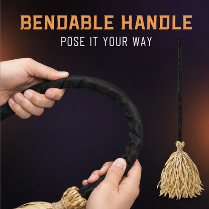 📢📢49% OFF !!⏰🧙 Animated Witch Broom Halloween Decoration with Lights and Sound
