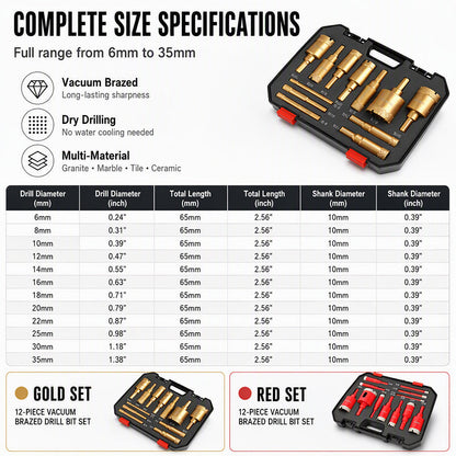 💎 49% OFF NOW! 🔧 12-Piece Diamond Hole Saw Kit – Dry Drilling, Industrial Grit & Versatile Sizes – For Tile, Stone & Masonry 🏗️