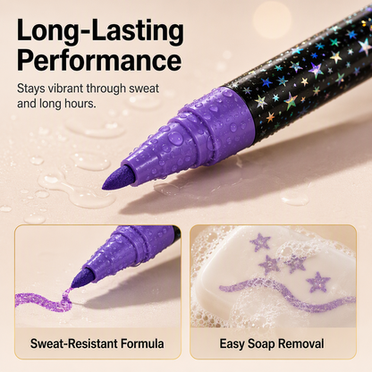 📢 BUY 2 GET 1 FREE! ⏰ 24-Color Face & Body Glitter Marker Set with Dual Tips – Skin-Safe, Sweat-Resistant & Dazzling Sparkle ✨
