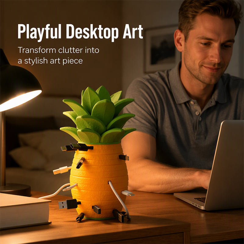 🎉 2026 Sale — Over 13,500 Sold!🍍 Creative Pineapple Desk Cable Organizer