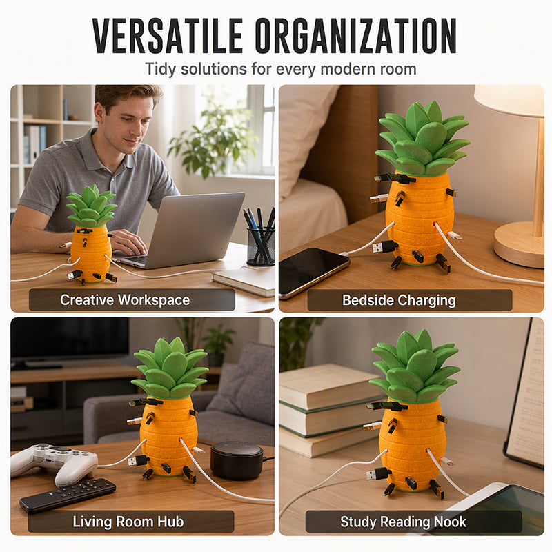 🎉 2026 Sale — Over 13,500 Sold!🍍 Creative Pineapple Desk Cable Organizer