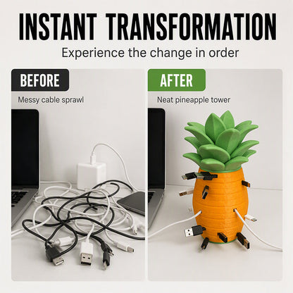 🎉 2026 Sale — Over 13,500 Sold!🍍 Creative Pineapple Desk Cable Organizer