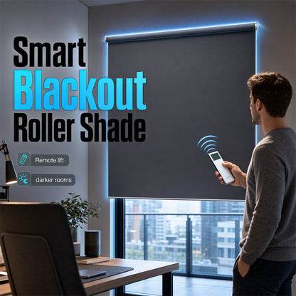🎉 LIMITED TIME 49% OFF! 🏆 Motorized Blackout Blinds with Remote – Smart Roller Shade, Complete Light Blocking & Clean Modern Design ✨