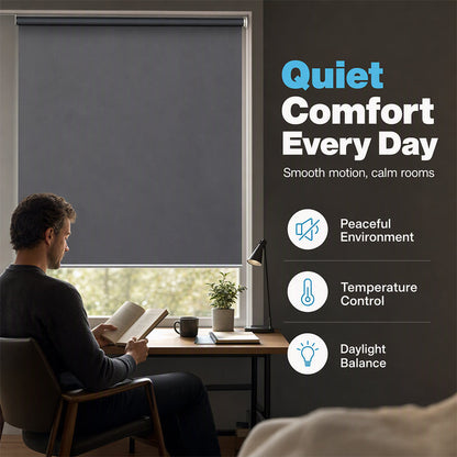 🎉 LIMITED TIME 49% OFF! 🏆 Motorized Blackout Blinds with Remote – Smart Roller Shade, Complete Light Blocking & Clean Modern Design ✨