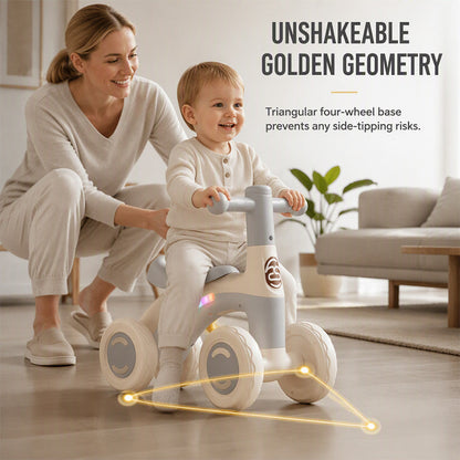 🎉 2026 Sale — Over 22,000 Sold! 🚲 Baby Balance Bike with Music & Lights – 4-Wheel Stability, LED Fun – Perfect First Bike for Toddlers! ✨
