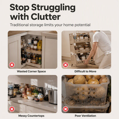 ⏳LIMITED-TIME 49% OFF! 🏠 Multi-Tier Foldable Storage Organizer with Wheels – Space-Saving Rolling Cart, Lockable Wheels & Multi-Room Use 🗄️