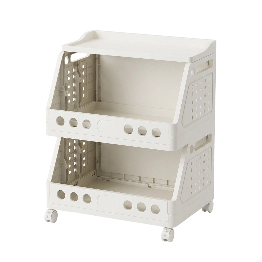 ⏳LIMITED-TIME 49% OFF! 🏠 Multi-Tier Foldable Storage Organizer with Wheels – Space-Saving Rolling Cart, Lockable Wheels & Multi-Room Use 🗄️