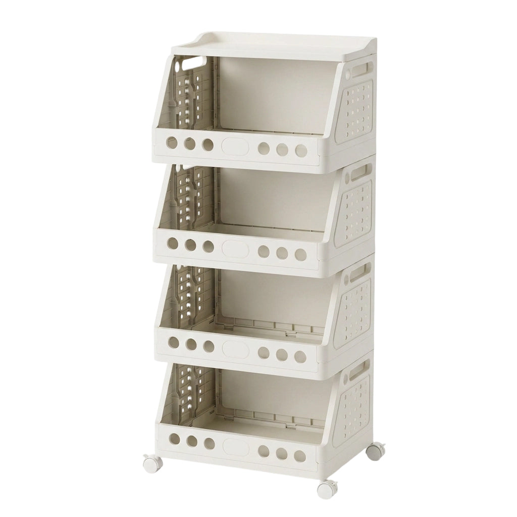 ⏳LIMITED-TIME 49% OFF! 🏠 Multi-Tier Foldable Storage Organizer with Wheels – Space-Saving Rolling Cart, Lockable Wheels & Multi-Room Use 🗄️