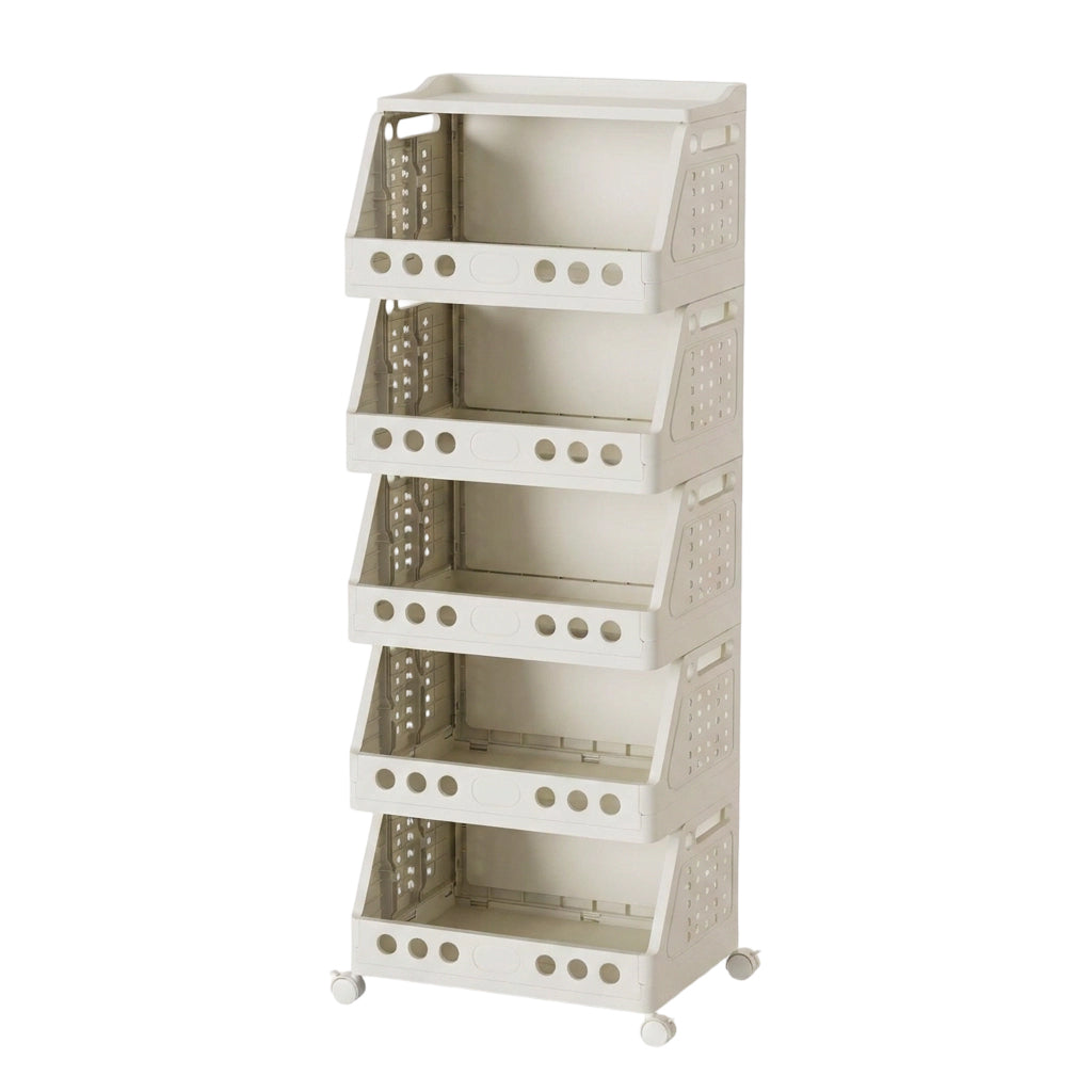 ⏳LIMITED-TIME 49% OFF! 🏠 Multi-Tier Foldable Storage Organizer with Wheels – Space-Saving Rolling Cart, Lockable Wheels & Multi-Room Use 🗄️