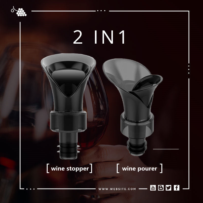 📢📢49% OFF !! ⏰ 2-in-1 Wine Saver – Vacuum Pump & Sealer, Preserves Freshness & Aroma ✨