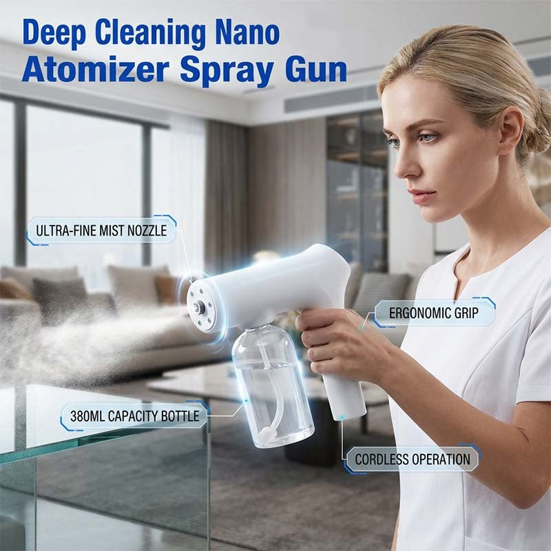 🦠 49% OFF NOW! 🚫 Cordless Nano Atomizer – Touchless Disinfecting, Blue Light – For Home, Office & Car 🏠