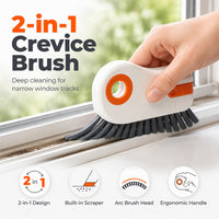 📢Buy 1 Get 1 Free!! ⏰ 🧹 2-in-1 Window Groove Cleaning Brush with Built-in Scraper – Narrow Crevice Tool with Hard Bristles ✨