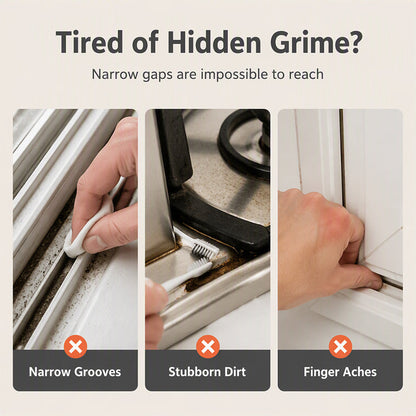 📢Buy 1 Get 1 Free!! ⏰ 🧹 2-in-1 Window Groove Cleaning Brush with Built-in Scraper – Narrow Crevice Tool with Hard Bristles ✨