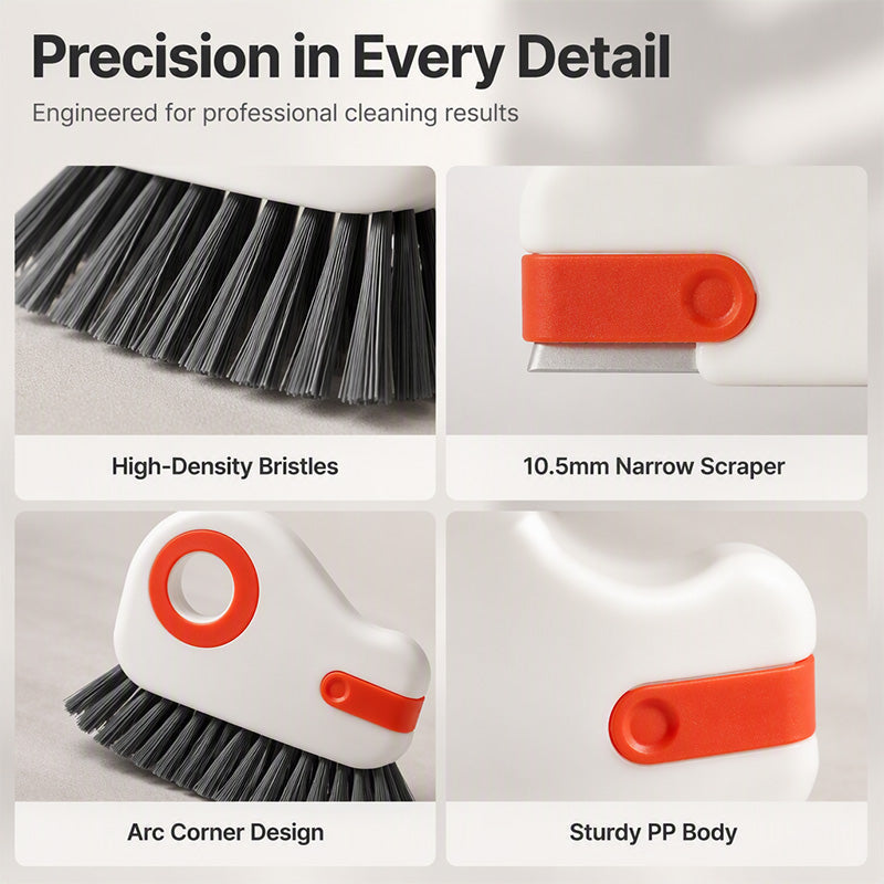 📢Buy 1 Get 1 Free!! ⏰ 🧹 2-in-1 Window Groove Cleaning Brush with Built-in Scraper – Narrow Crevice Tool with Hard Bristles ✨