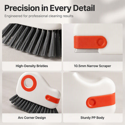 📢Buy 1 Get 1 Free!! ⏰ 🧹 2-in-1 Window Groove Cleaning Brush with Built-in Scraper – Narrow Crevice Tool with Hard Bristles ✨