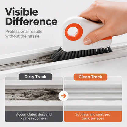 📢Buy 1 Get 1 Free!! ⏰ 🧹 2-in-1 Window Groove Cleaning Brush with Built-in Scraper – Narrow Crevice Tool with Hard Bristles ✨