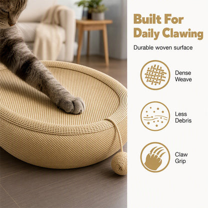 🎉 LIMITED TIME 49% OFF! 🐱 Wear-Resistant Sisal Cat Scratcher Bed – Durable Scratching Surface, Roomy Oval Shape & Included Cat Toy ✨