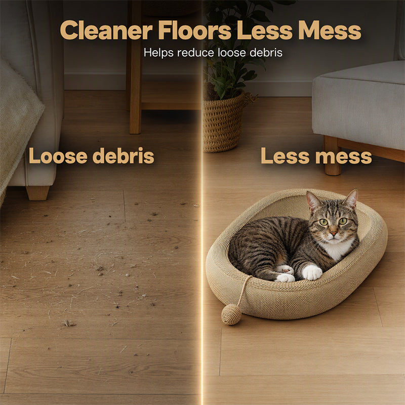 🎉 LIMITED TIME 49% OFF! 🐱 Wear-Resistant Sisal Cat Scratcher Bed – Durable Scratching Surface, Roomy Oval Shape & Included Cat Toy ✨