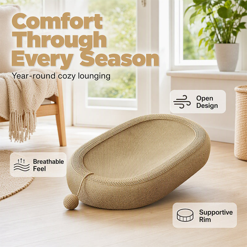 🎉 LIMITED TIME 49% OFF! 🐱 Wear-Resistant Sisal Cat Scratcher Bed – Durable Scratching Surface, Roomy Oval Shape & Included Cat Toy ✨