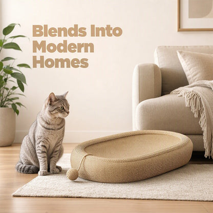 🎉 LIMITED TIME 49% OFF! 🐱 Wear-Resistant Sisal Cat Scratcher Bed – Durable Scratching Surface, Roomy Oval Shape & Included Cat Toy ✨