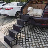 🐕 Portable Foldable Non-Slip Dog Car Stairs – 4-Step Heavy Duty Pet Steps