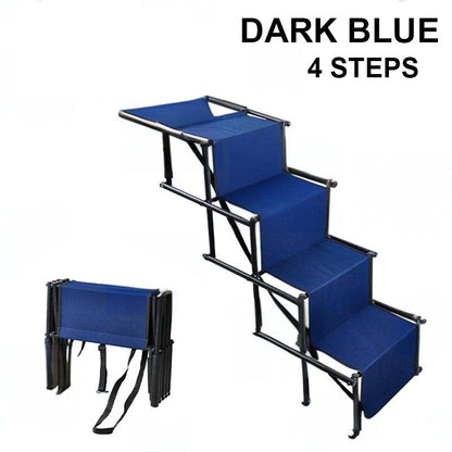🐕 Portable Foldable Non-Slip Dog Car Stairs – 4-Step Heavy Duty Pet Steps