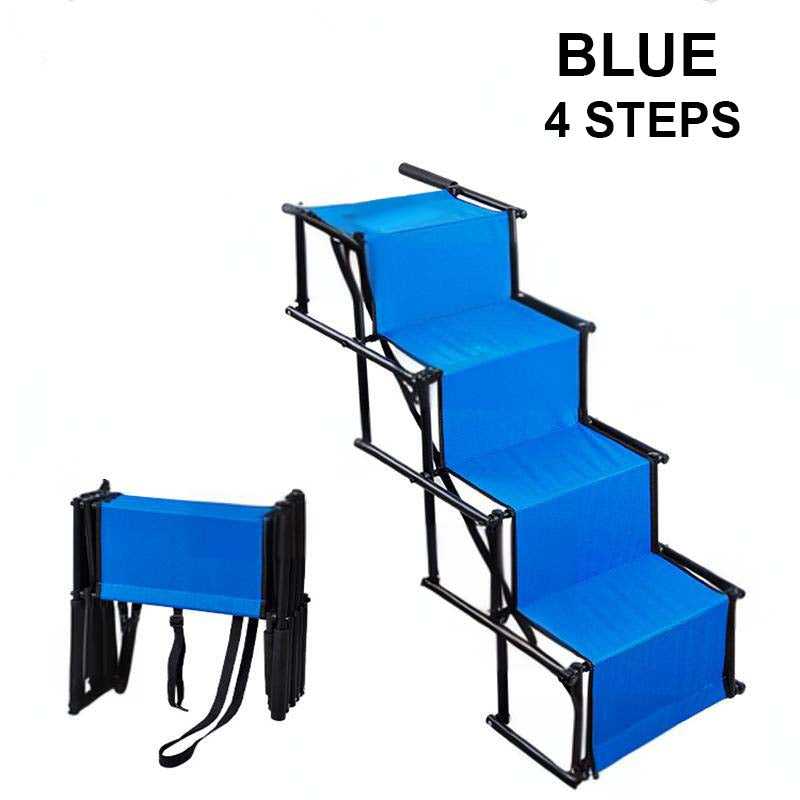 🐕 Portable Foldable Non-Slip Dog Car Stairs – 4-Step Heavy Duty Pet Steps