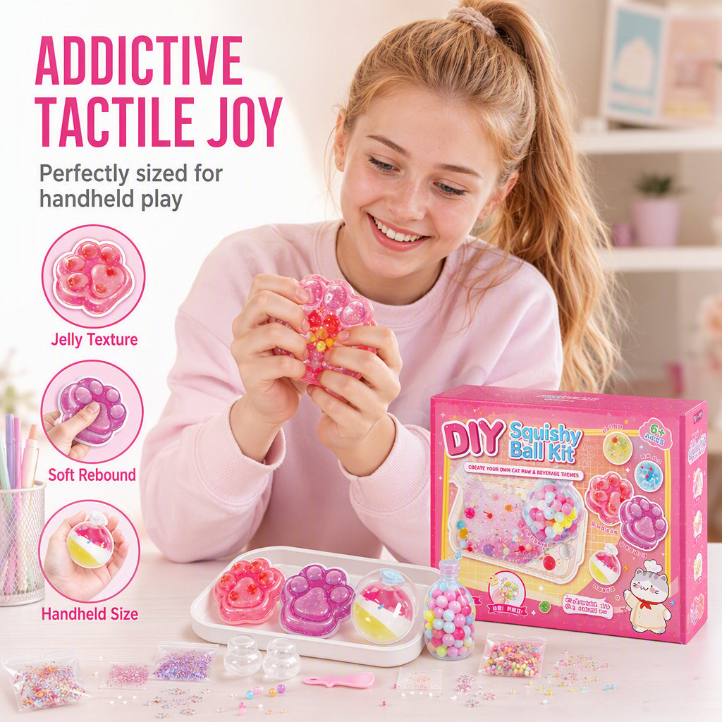 🧸49% OFF NOW ! 😼 DIY Fried Ice Squishy Toy Kit with Cat Claw Design for Kids