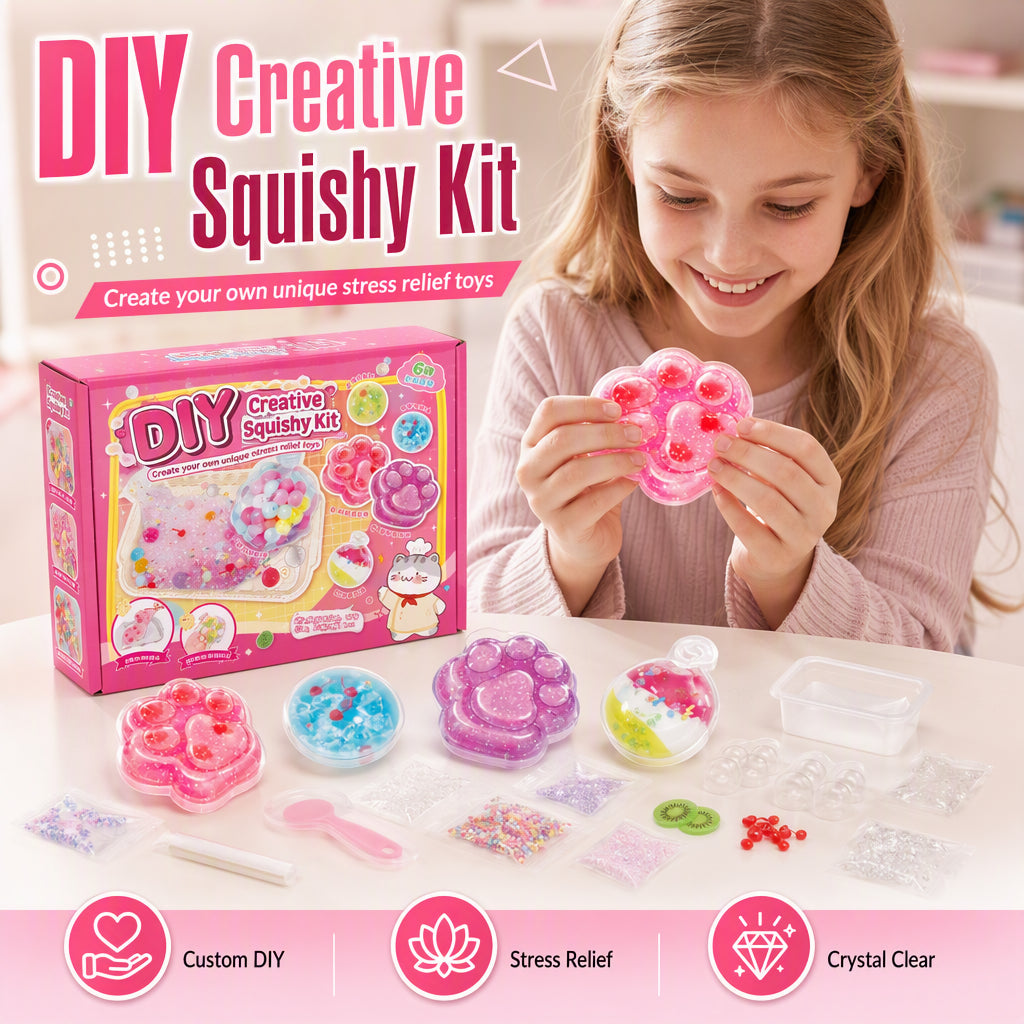🧸49% OFF NOW ! 😼 DIY Fried Ice Squishy Toy Kit with Cat Claw Design for Kids