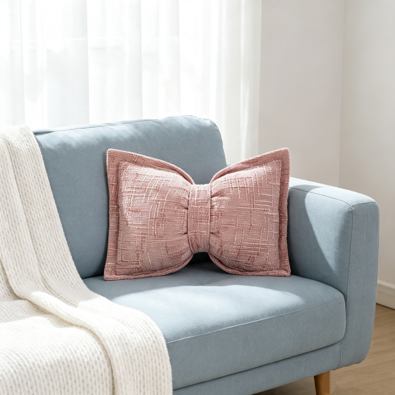 🎀 49% OFF NOW! 🛋️ Soft Chenille Bow-Shaped Throw Pillow – Ultra-soft, plush & decorative – Perfect for sofas, beds & cozy corners ✨