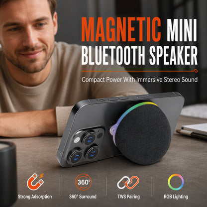 🎉 2026 Sale — Over 13,000 Sold! 🎵 Magnetic Mini Bluetooth Speaker – Snap It, Play It – 360° Sound, RGB Light, Weighs Less Than Your Phone 🧲