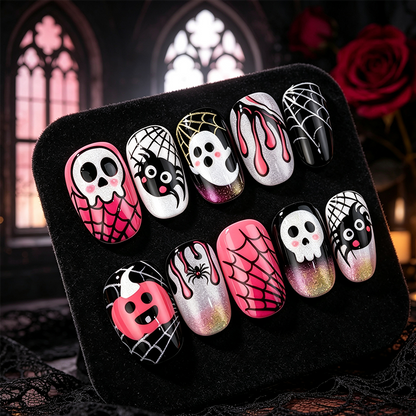 📢📢49% OFF !!⏰ 30PCS 🎃Halloween Press-On Nail Set