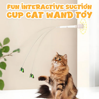 🎉 LIMITED TIME 49% OFF! 😻 Fun Interactive Suction Cup Cat Wand Toy – 360° Rotation, 2 Automatic Modes & Hands-Free Play ✨