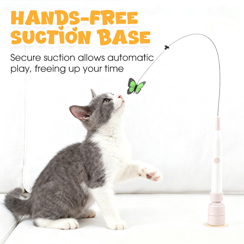 🎉 LIMITED TIME 49% OFF! 😻 Fun Interactive Suction Cup Cat Wand Toy – 360° Rotation, 2 Automatic Modes & Hands-Free Play ✨