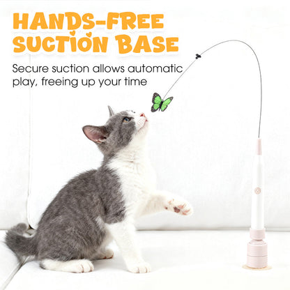🎉 LIMITED TIME 49% OFF! 😻 Fun Interactive Suction Cup Cat Wand Toy – 360° Rotation, 2 Automatic Modes & Hands-Free Play ✨
