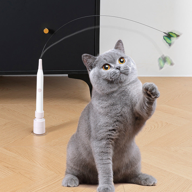 🎉 LIMITED TIME 49% OFF! 😻 Fun Interactive Suction Cup Cat Wand Toy – 360° Rotation, 2 Automatic Modes & Hands-Free Play ✨